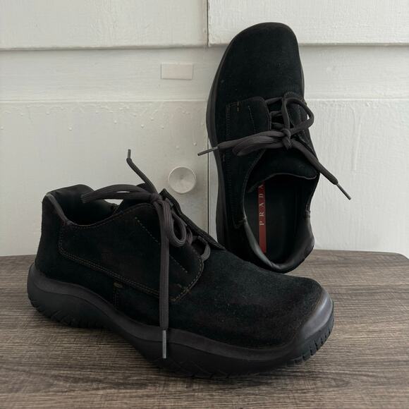 PRADA Suede Vibram Sole Oversized Sneakers Shoes Size 11 - Picture 1 of 7